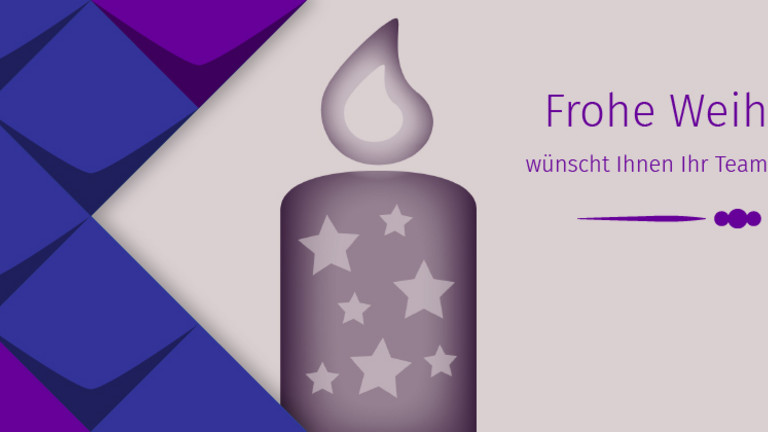 Illsutration einer Kerze mit Sternen darauf. Die Flamme leuchtet. Frohe Weihnachten wünscht Ihnen Ihr Team des KSL-MSi-NRW.