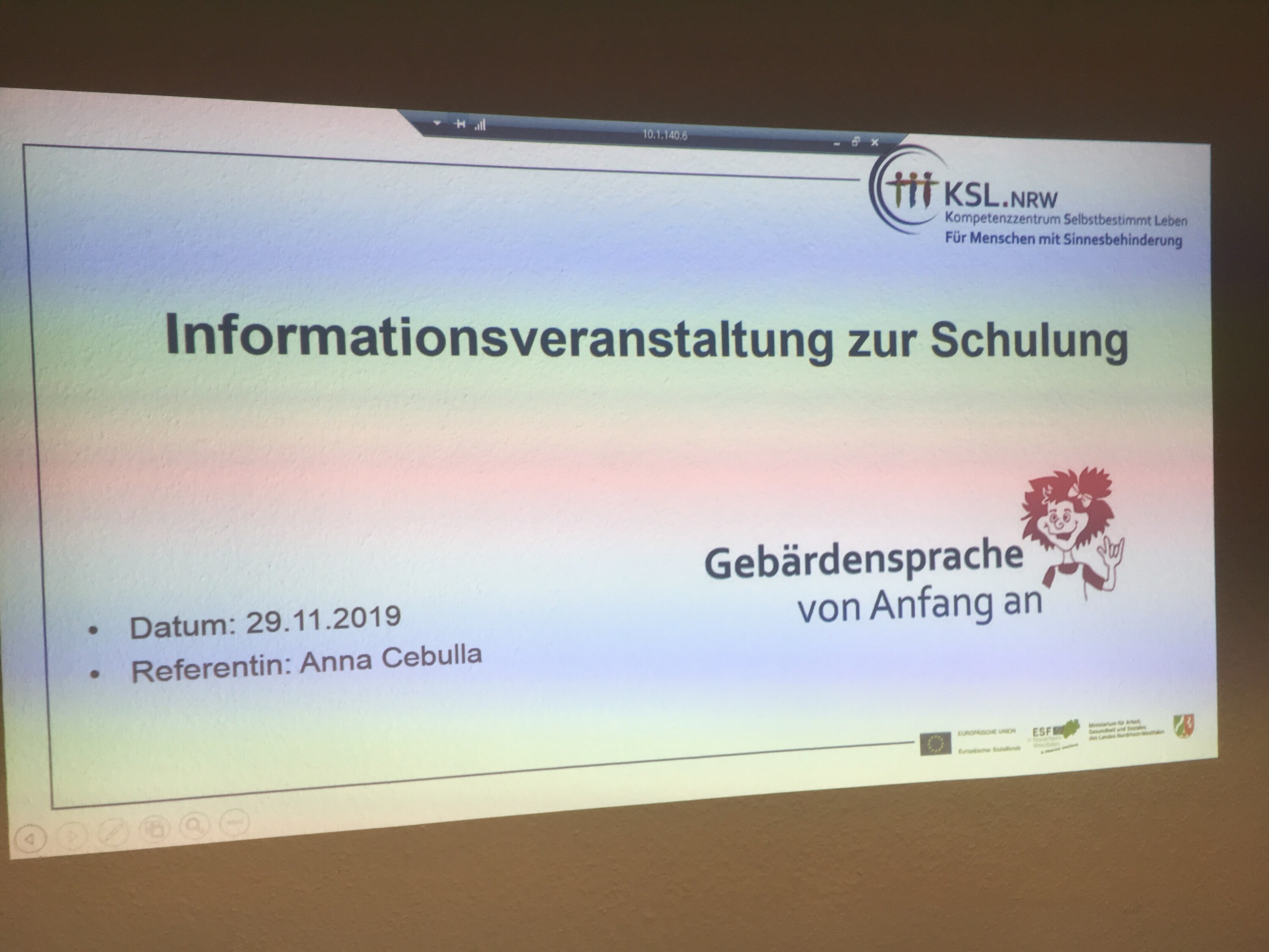 Informationsveranstaltung "Gebärdensprach von Anfang an"